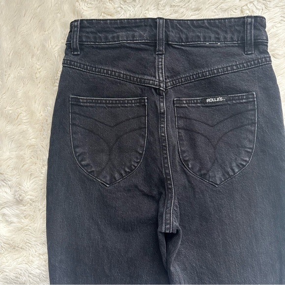 Rolla’s Jeans Dusters Bootcut High-Rise Slim Bootcut Washed Black Denim 25 - Picture 6 of 13